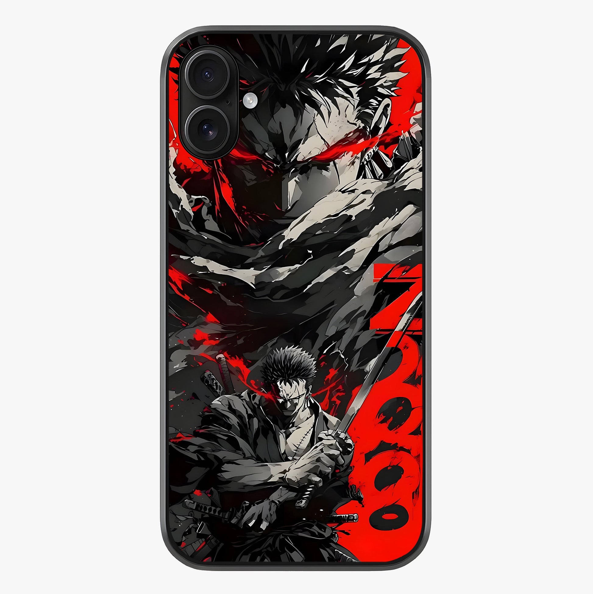 Demon Sword Resolve Glass Case showing full back design in clean flat view with glossy glass finish.