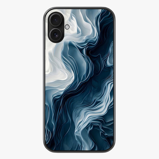 Ethereal Paper Marble Glass Case showing full back design in clean flat view with glossy glass finish.