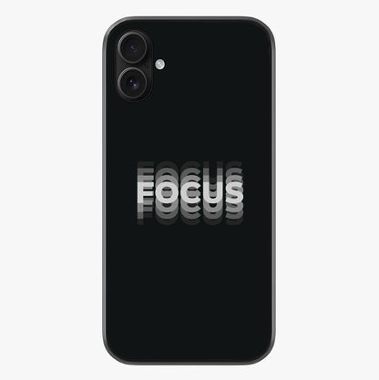 Focus Mode On Glass Case showing full back design in clean flat view with glossy glass finish.