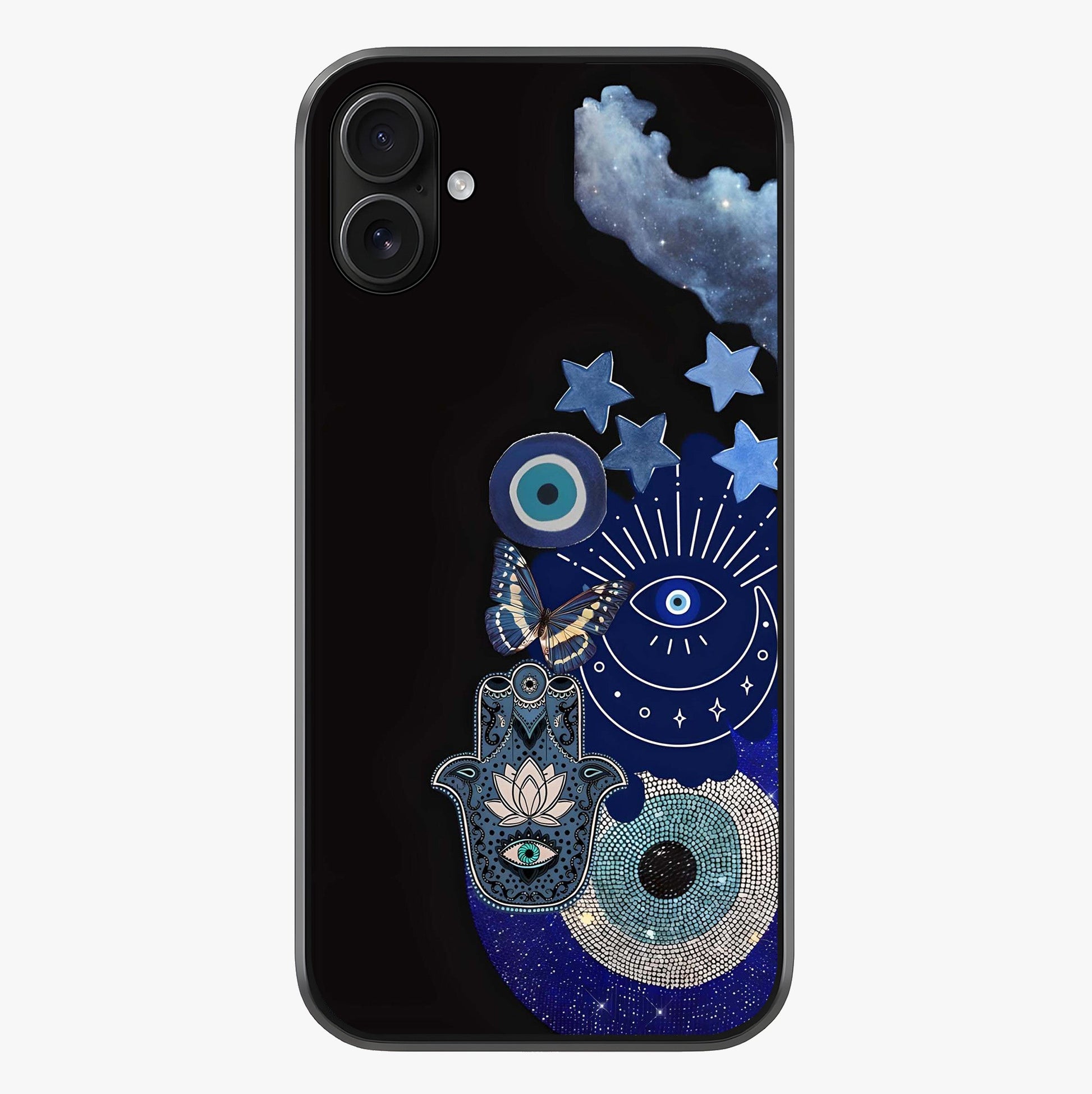 Galactic Charm Cluster Glass Case showing full back design in clean flat view with glossy glass finish.