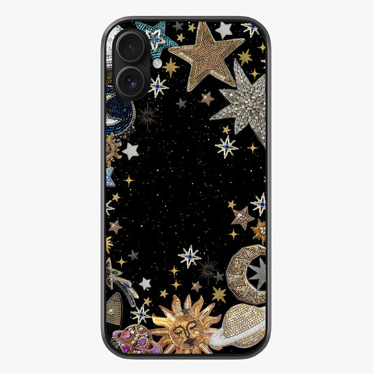 Galactic Jewel Stars Glass Case showing full back design in clean flat view with glossy glass finish.
