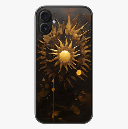 Golden Sun Majesty Glass Case showing full back design in clean flat view with glossy glass finish.