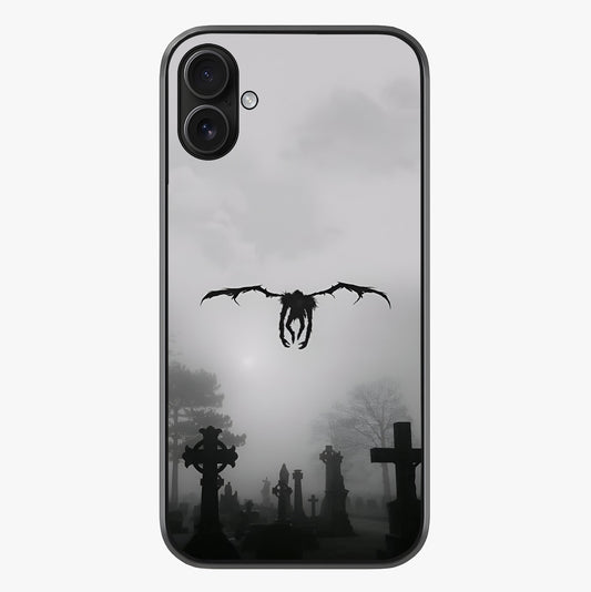 Graveyard Shadow Descent Glass Case showing full back design in clean flat view with glossy glass finish.