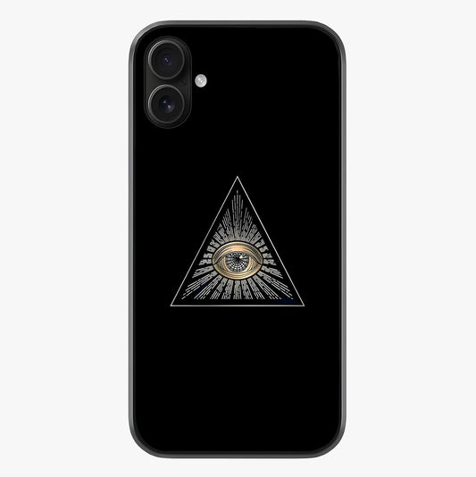 Illuminati Evil Glass Case showing full back design in clean flat view with glossy glass finish.