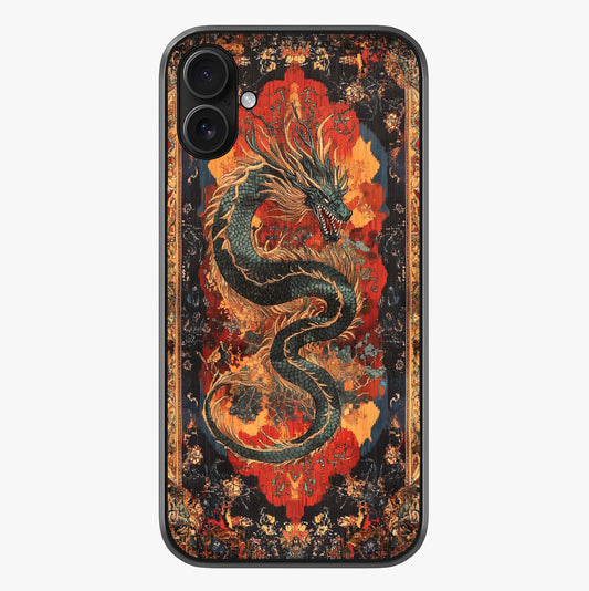 Inferno Dragon Soul Glass Case showing full back design in clean flat view with glossy glass finish.