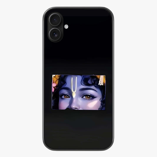 Krishna Divine Embrace Glass Case showing full back design in clean flat view with glossy glass finish.