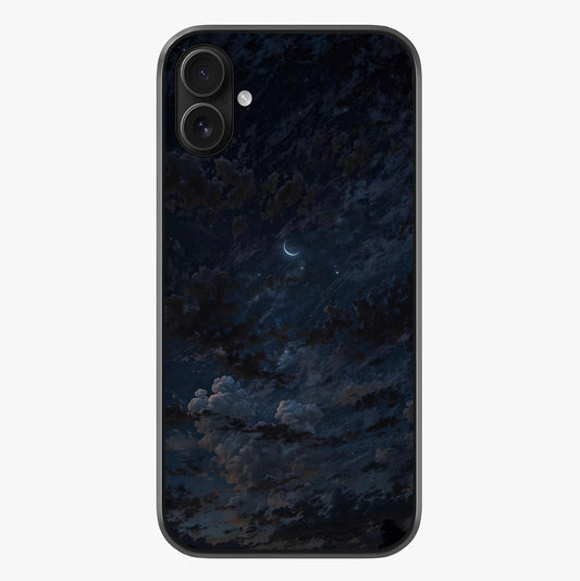 Lunar Veil Silence Glass Case showing full back design in clean flat view with glossy glass finish.