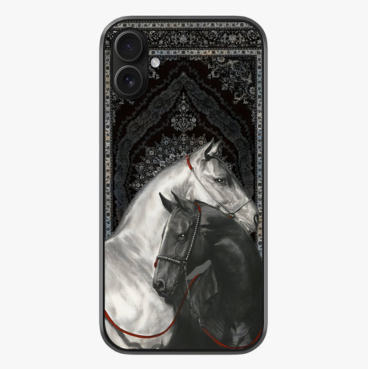 Majestic Ride Legacy Glass Case showing full back design in clean flat view with glossy glass finish.