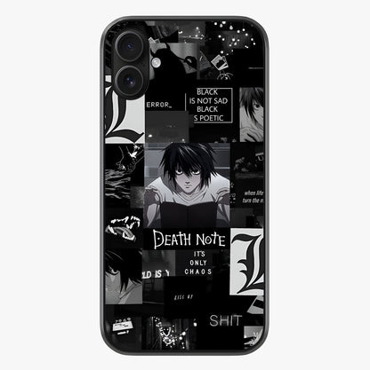 Midnight Chaos Mind Glass Case showing full back design in clean flat view with glossy glass finish.