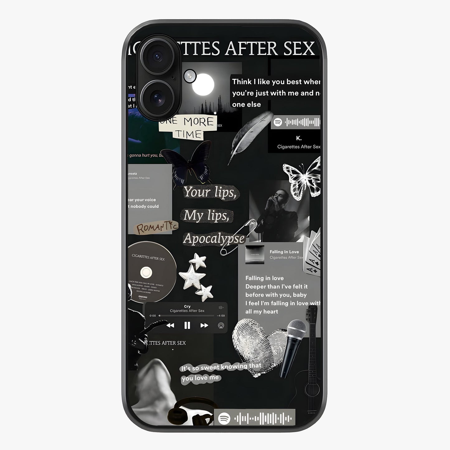 Midnight Love Echo Glass Case showing full back design in clean flat view with glossy glass finish.
