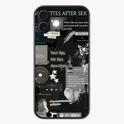 Midnight Love Echo Glass Case showing full back design in clean flat view with glossy glass finish.