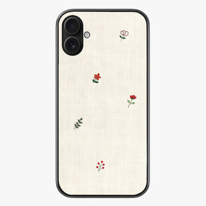 Minimal Petal Whispers Glass Case showing full back design in clean flat view with glossy glass finish.