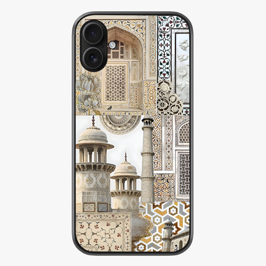 Mughal Marble Legacy Glass Case showing full back design in clean flat view with glossy glass finish.