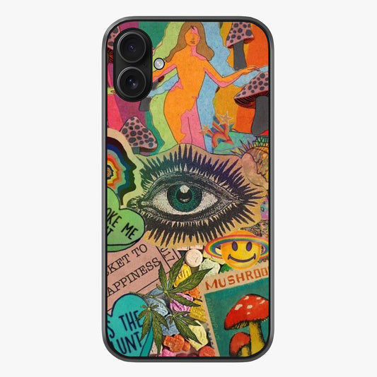 Mystic Eye Wonderland Glass Case showing full back design in clean flat view with glossy glass finish.