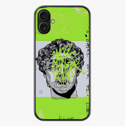 Neo Graffiti Rebellion Glass Case showing full back design in clean flat view with glossy glass finish.