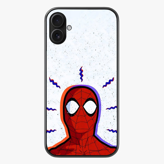 Omg Spiderman Glass Case showing full back design in clean flat view with glossy glass finish.