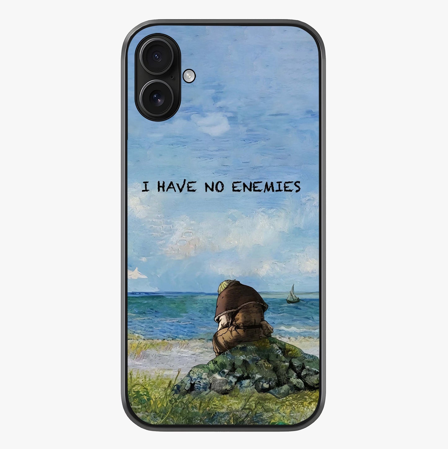 Peace Beyond War Glass Case showing full back design in clean flat view with glossy glass finish.