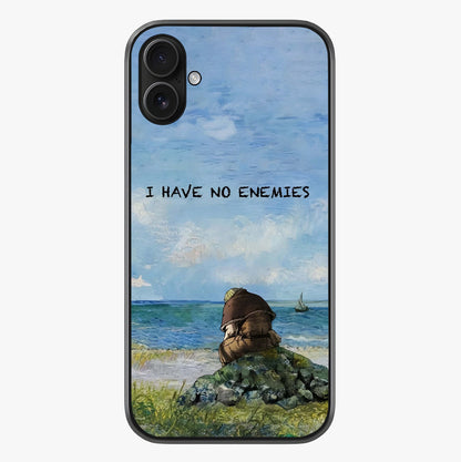 Peace Beyond War Glass Case showing full back design in clean flat view with glossy glass finish.