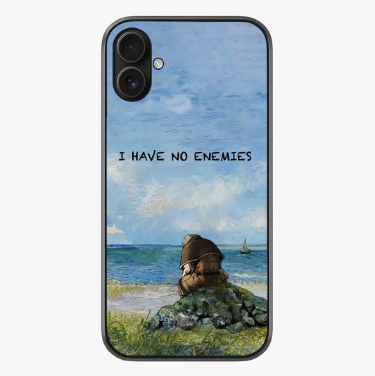Peace Beyond War Glass Case showing full back design in clean flat view with glossy glass finish.