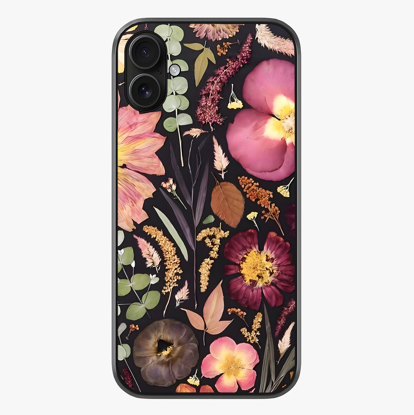 Petal Dream Tapestry Glass Case showing full back design in clean flat view with glossy glass finish.