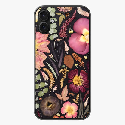 Petal Dream Tapestry Glass Case showing full back design in clean flat view with glossy glass finish.