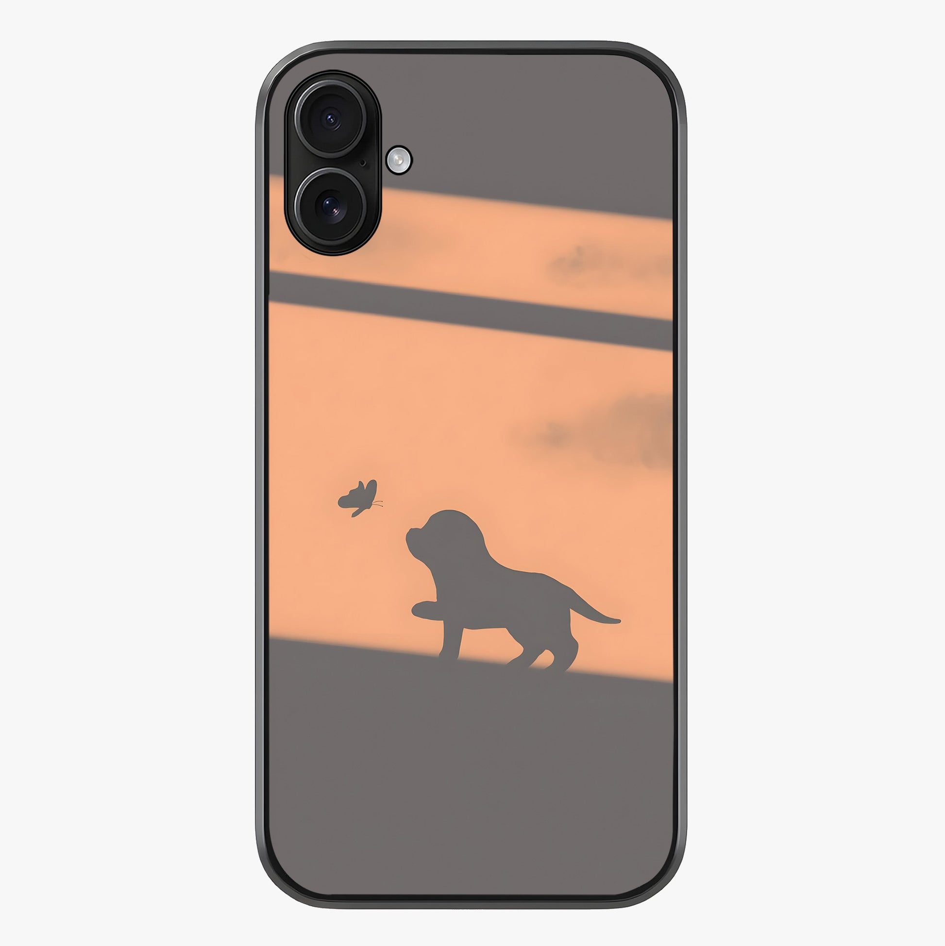 uppy Shadow Art Glass Case showing full back design in clean flat view with glossy glass finish.