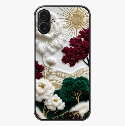 Radiant Bloom Elegance Glass Case showing full back design in clean flat view with glossy glass finish.