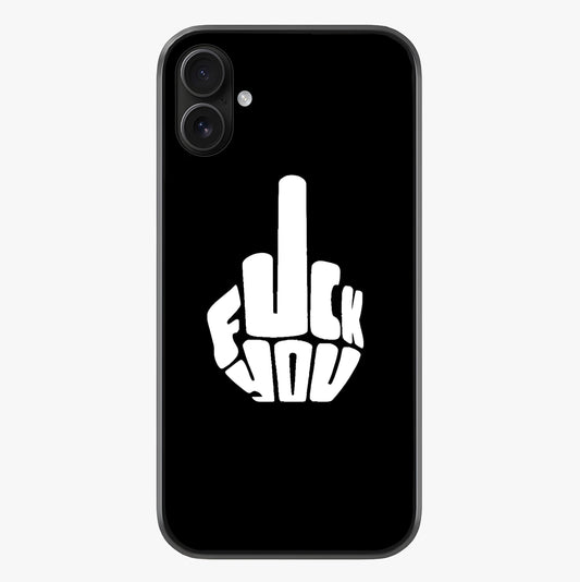 Rebel Mode On Glass Case showing full back design in clean flat view with glossy glass finish.