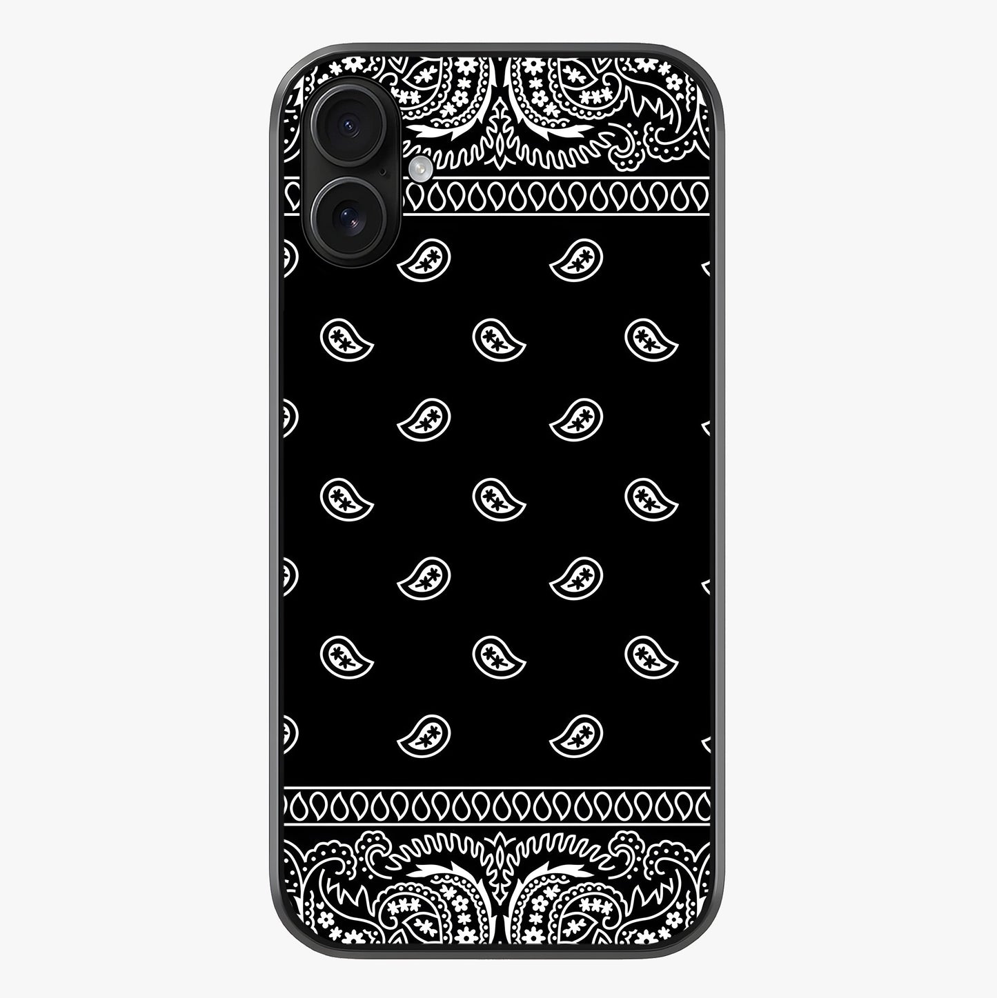 Retro Rebel Threads Glass Case showing full back design in clean flat view with glossy glass finish.