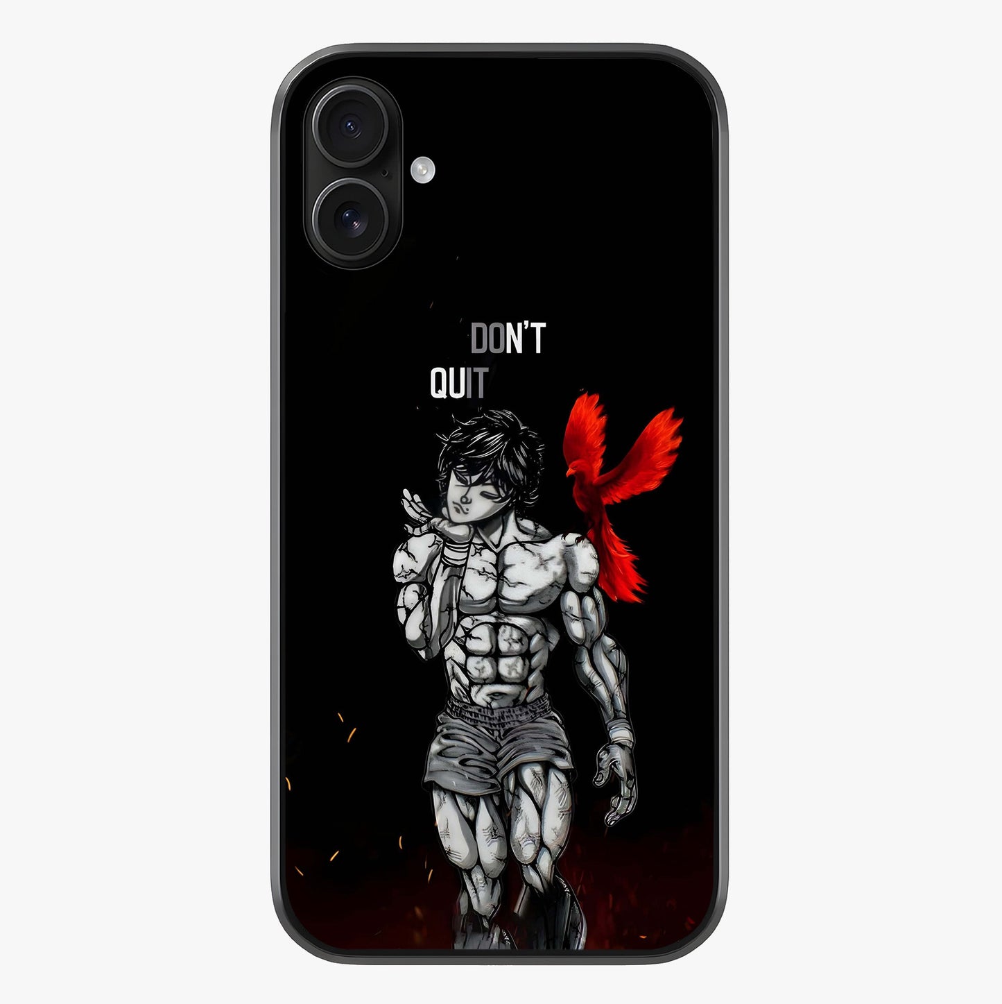 Rise Beyond Limits Glass Case showing full back design in clean flat view with glossy glass finish.