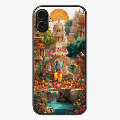 Sacred Sunlight Gods Glass Case showing full back design in clean flat view with glossy glass finish.