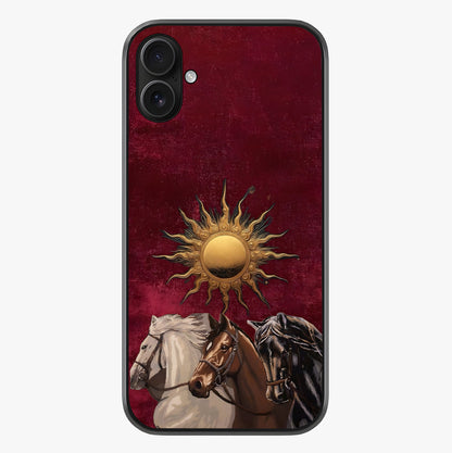 Solar Riders Glass Case showing full back design in clean flat view with glossy glass finish.