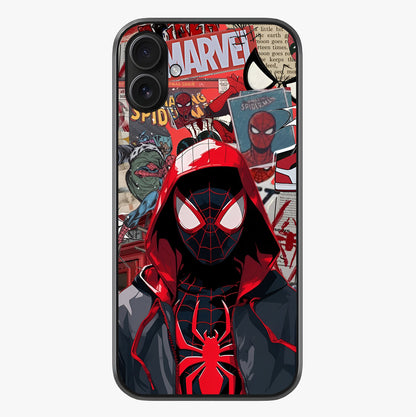 Spider Collage Street Glass Case showing full back design in clean flat view with glossy glass finish.