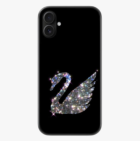 Starlit Swan Grace Glass Case showing full back design in clean flat view with glossy glass finish.