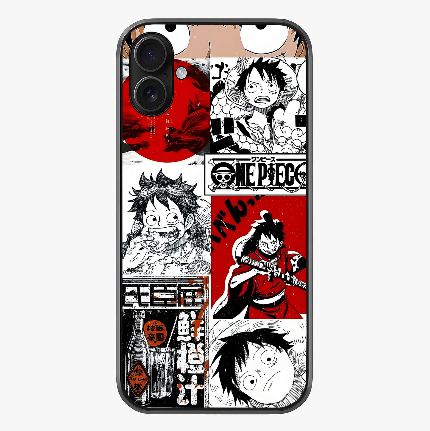 Strawhat Chaos Panels Glass Case showing full back design in clean flat view with glossy glass finish.