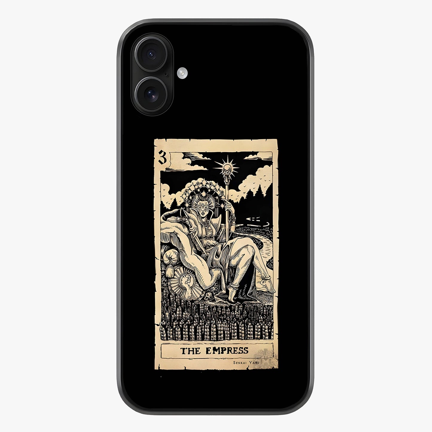 The Empress Glass Case showing full back design in clean flat view with glossy glass finish.