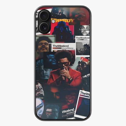 The Weeknd Glass Case showing full back design in clean flat view with glossy glass finish.