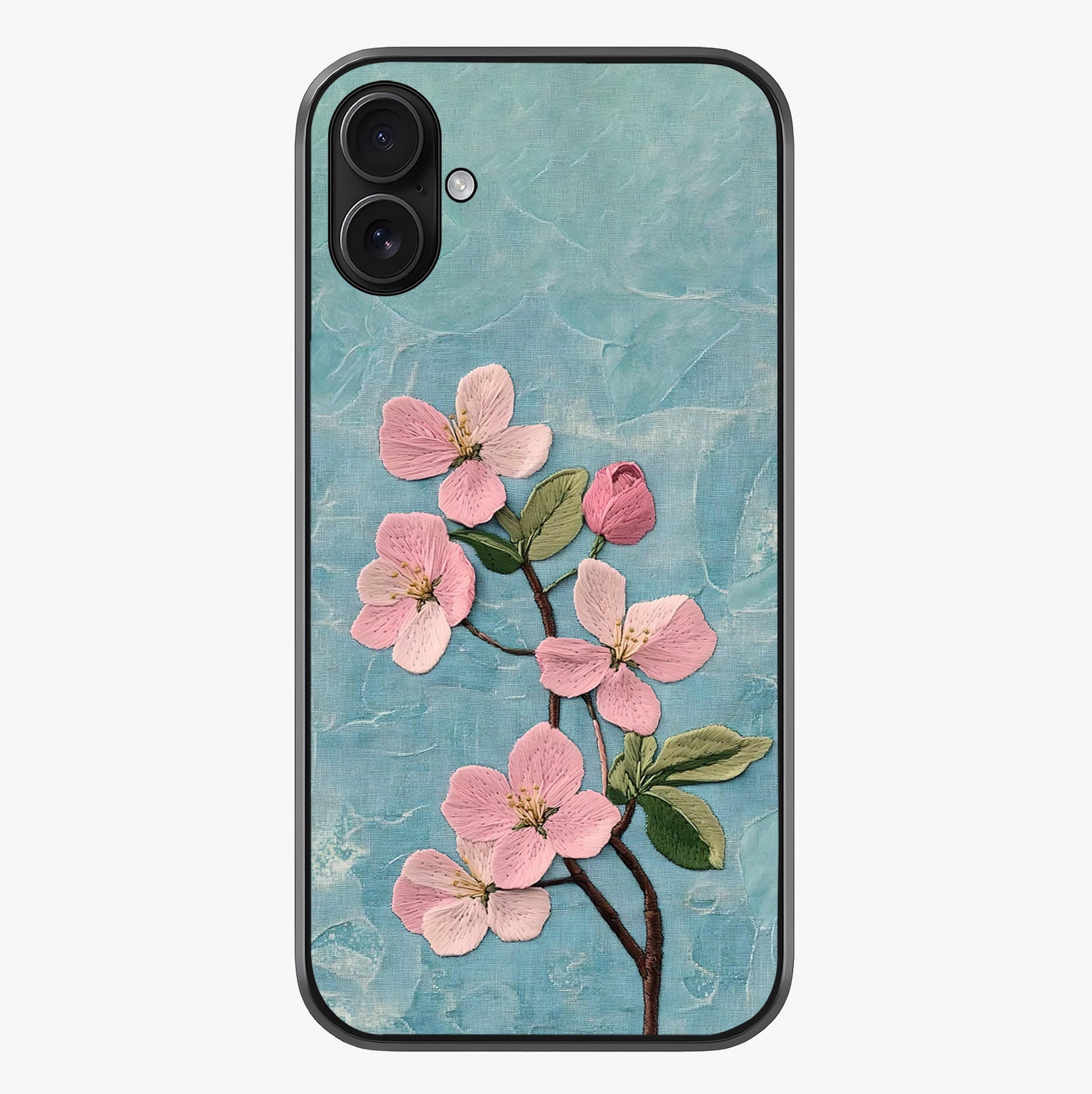 Threaded Blossom Breeze Glass Case showing full back design in clean flat view with glossy glass finish.