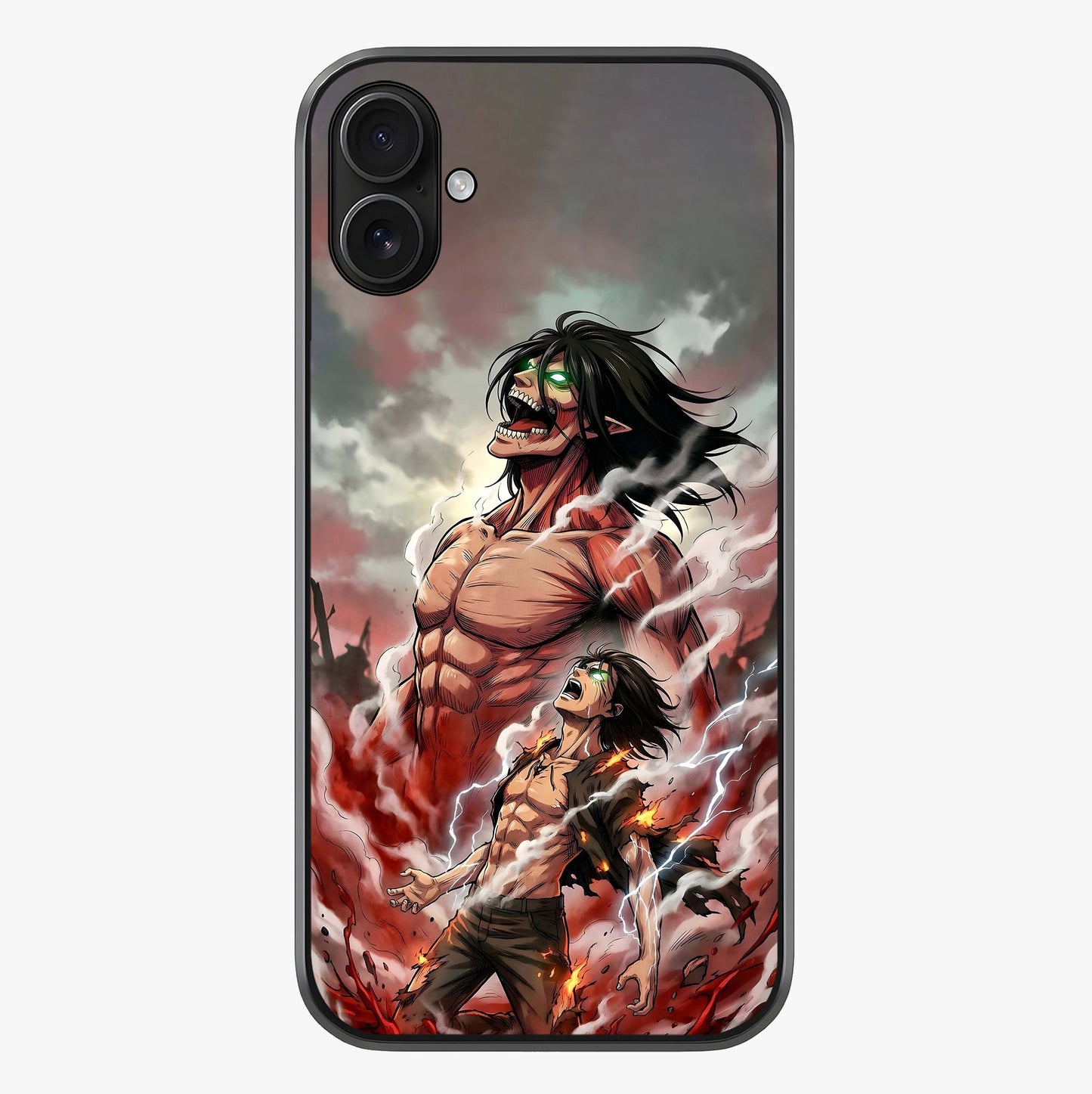 Titan Awakening Fury Glass Case showing full back design in clean flat view with glossy glass finish.