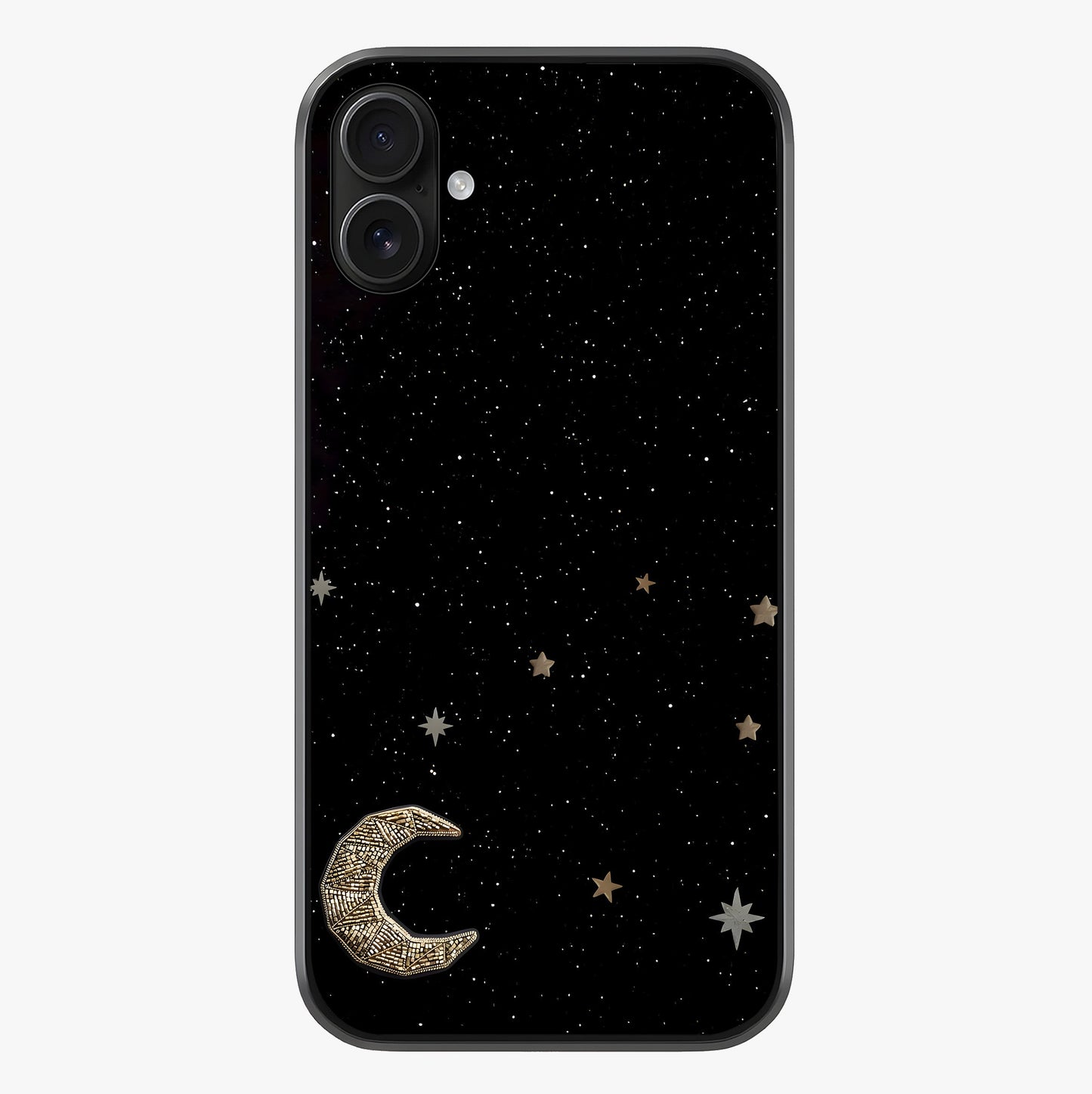 Twinkle Star With Half Moon Glass Case showing full back design in clean flat view with glossy glass finish.