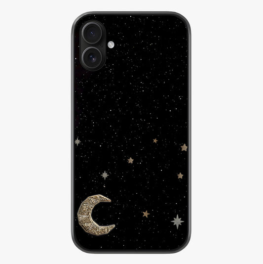 Twinkle Star With Half Moon Glass Case showing full back design in clean flat view with glossy glass finish.