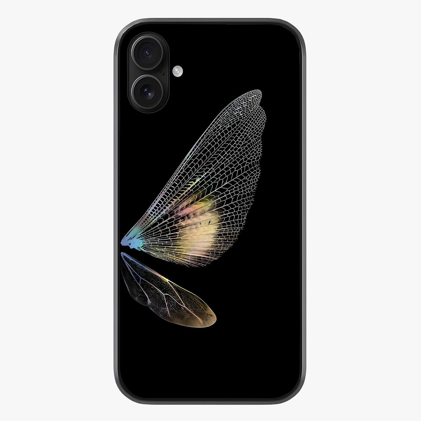 Whispers Of Wings Glass Case showing full back design in clean flat view with glossy glass finish.