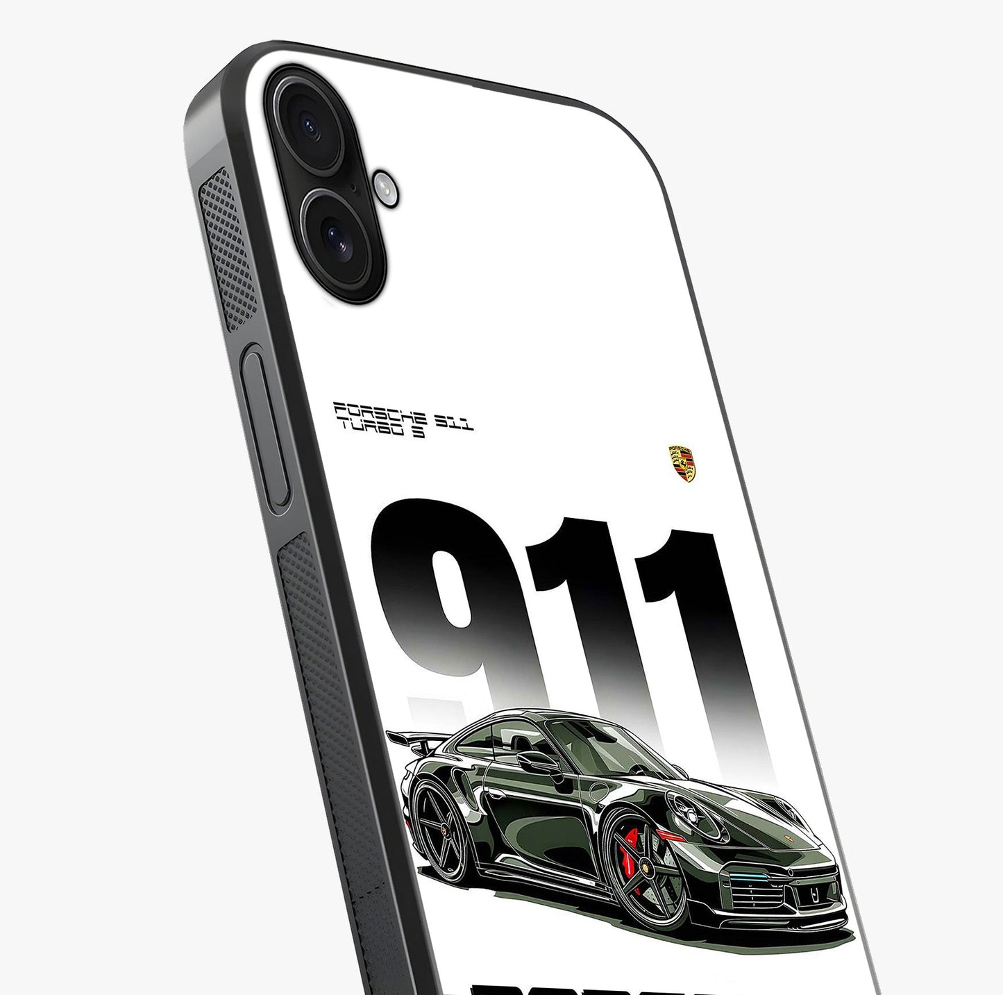 911 Turbo Dominance Glass Case captured at a warm angle highlighting gloss, texture and premium glass finish.