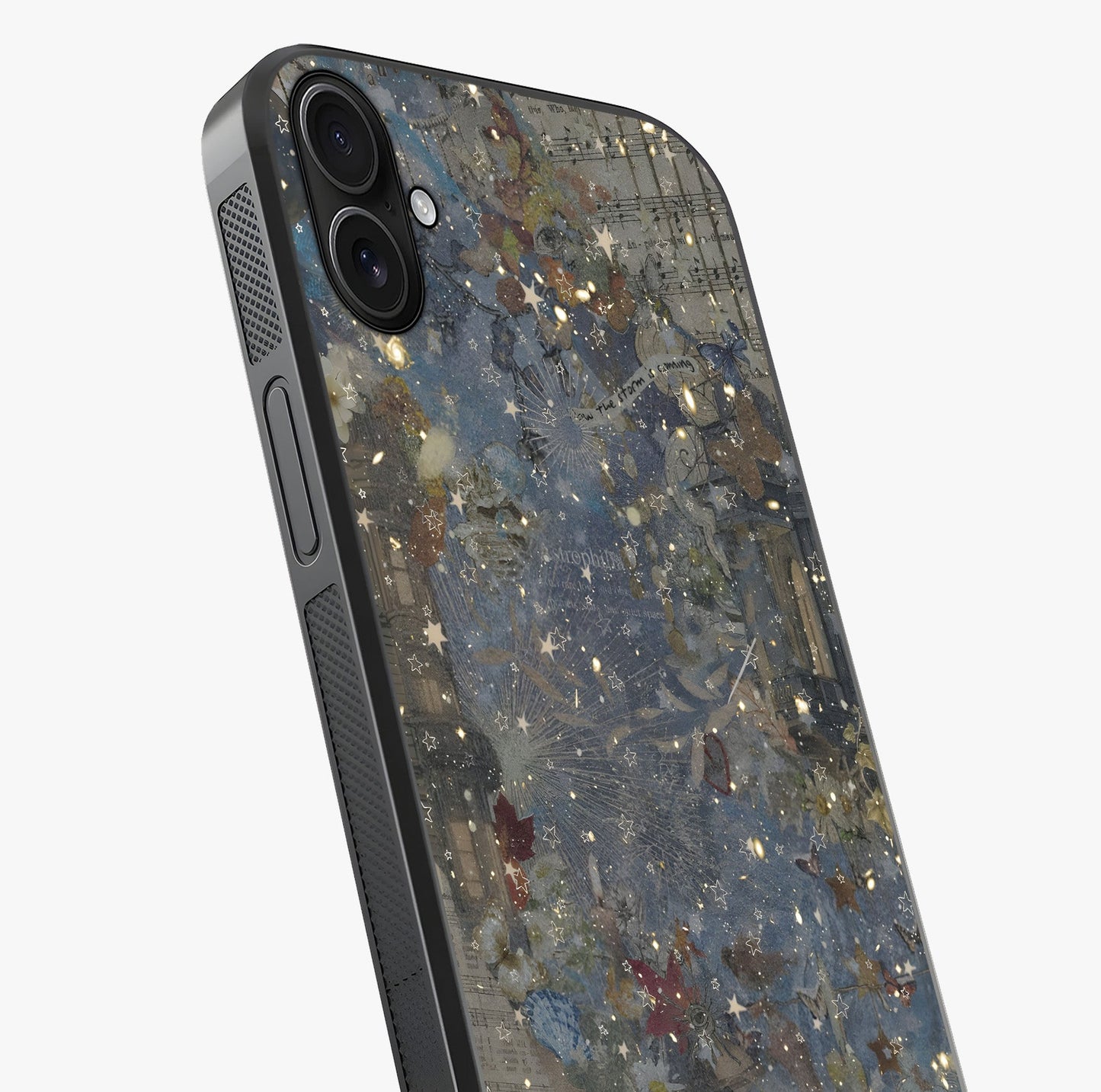 Aesthetic Astrolophia Glass Case captured at a warm angle highlighting gloss, texture and premium glass finish.