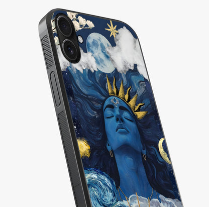 Aesthetic Lord Shiva Glass Case captured at a warm angle highlighting gloss, texture and premium glass finish.