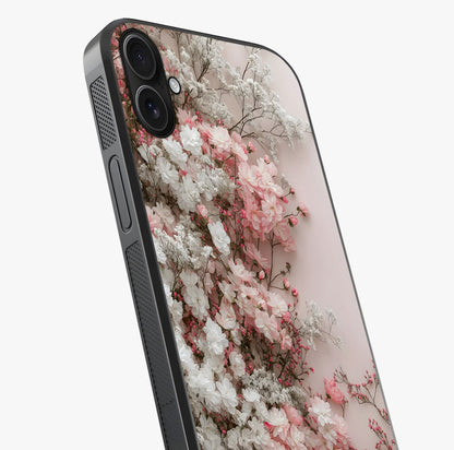 Blush Blossom Cloud Glass Case captured at a warm angle highlighting gloss, texture and premium glass finish.