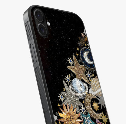 Cosmic Sparkle Dreams Glass Case captured at a warm angle highlighting gloss, texture and premium glass finish.