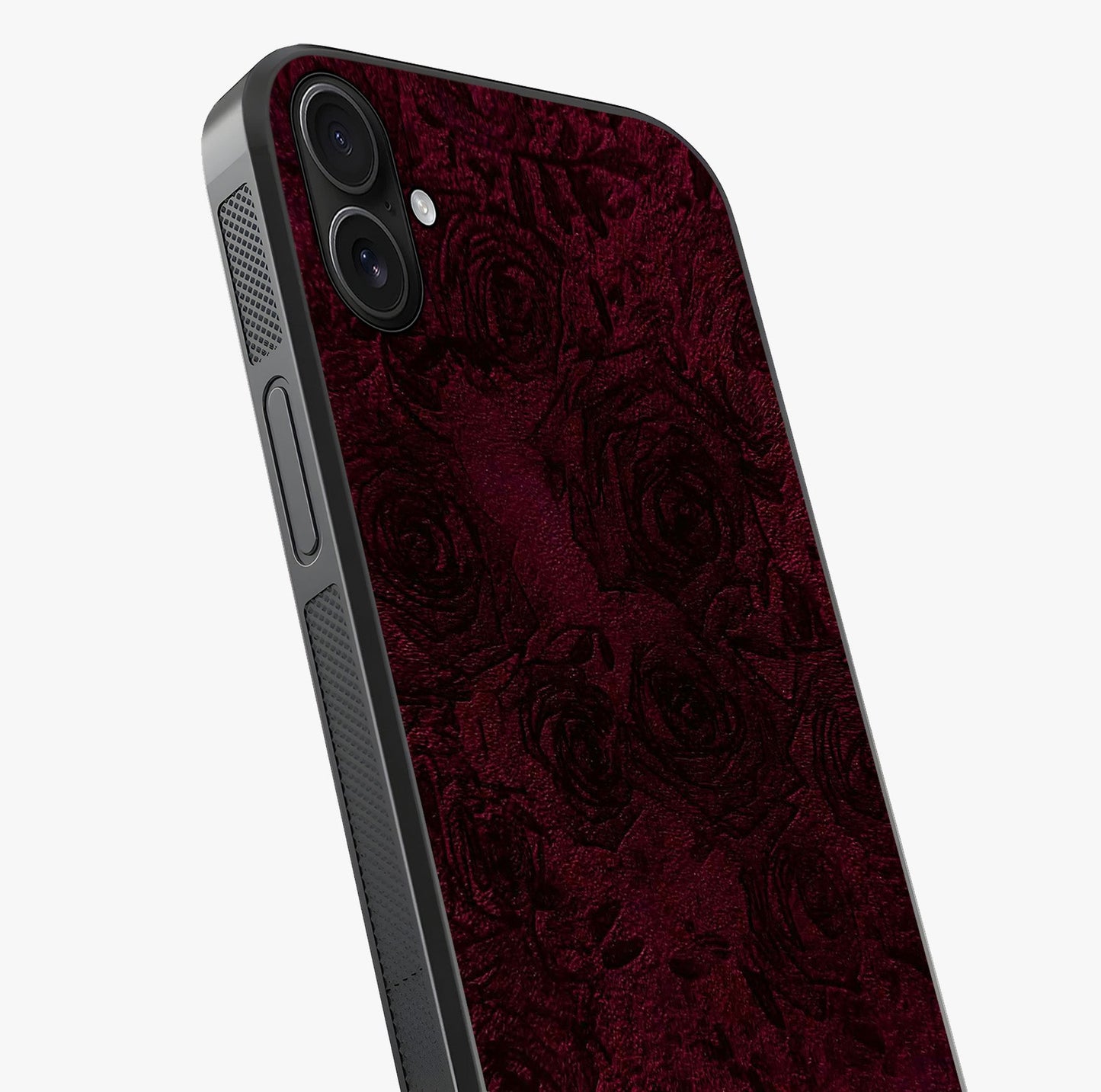 Crimson Fade Flow Glass Case captured at a warm angle highlighting gloss, texture and premium glass finish.