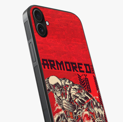 Crimson Mecha Titan Glass Case captured at a warm angle highlighting gloss, texture and premium glass finish.
