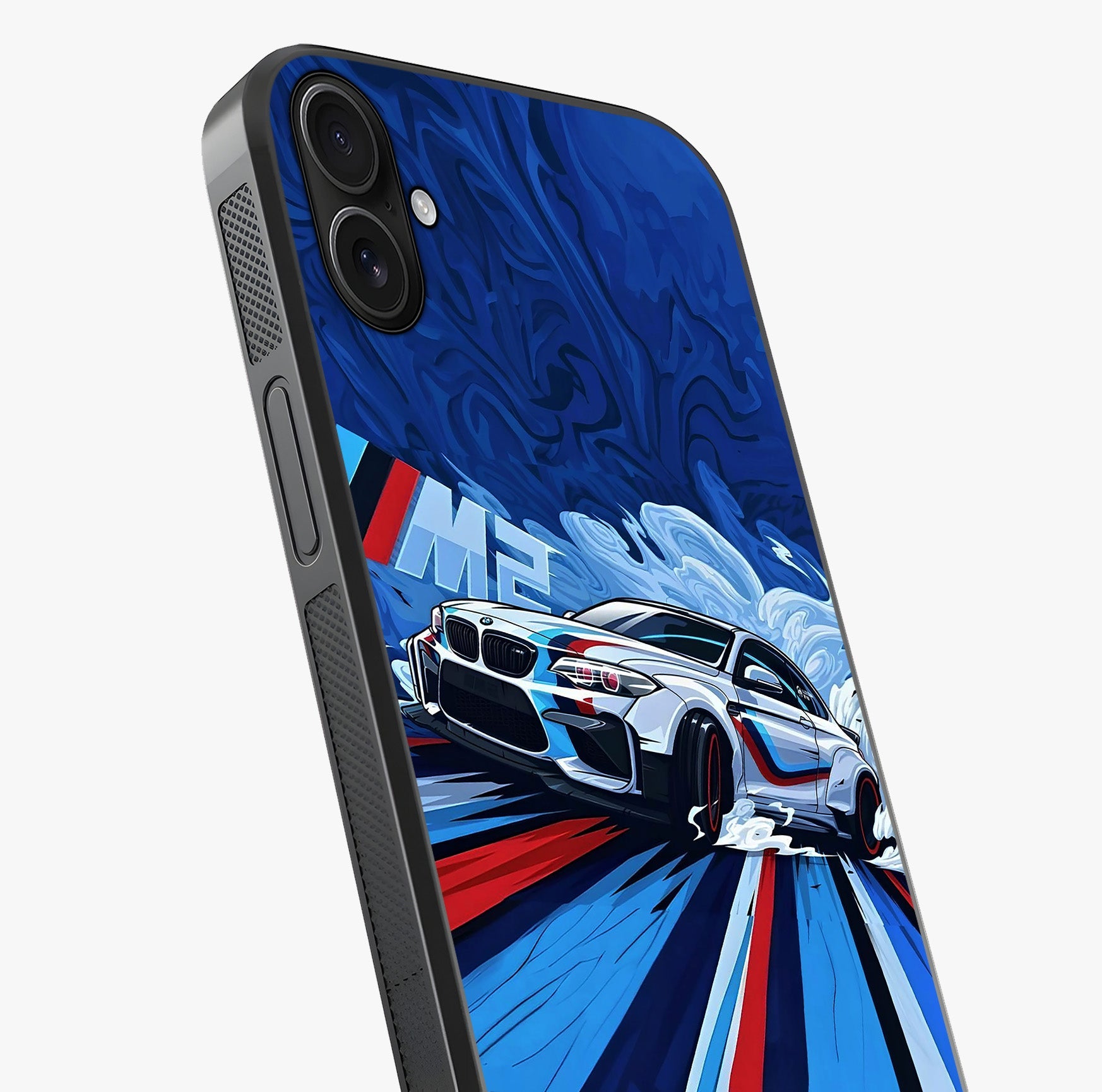 Drift Power Rush Glass Case captured at a warm angle highlighting gloss, texture and premium glass finish.